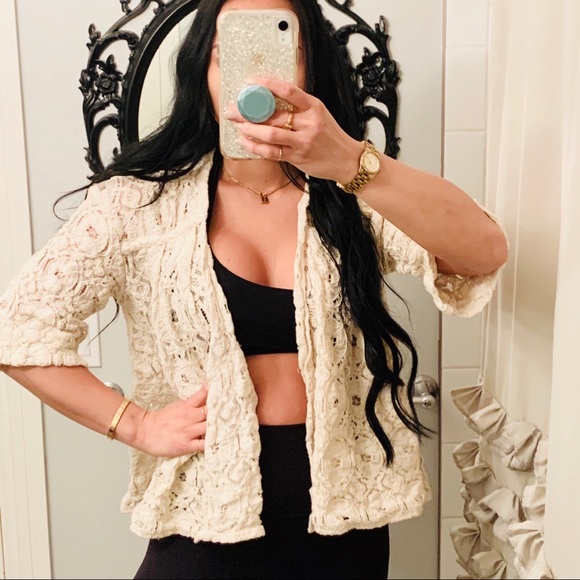 🦋 ANTHROPOLOGIE BETH BOWLEY LACE CARDIGAN - Picture 3 of 7